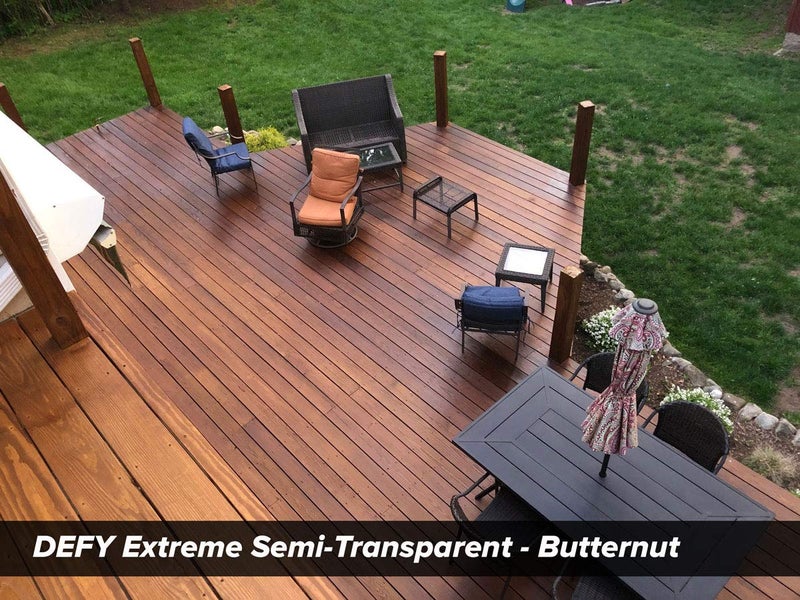 DEFY Extreme Wood Stain and Sealer in One - 1 Gallon Semi-Transparent Waterproof Coating for All Wood Types - Butternut - Image 4
