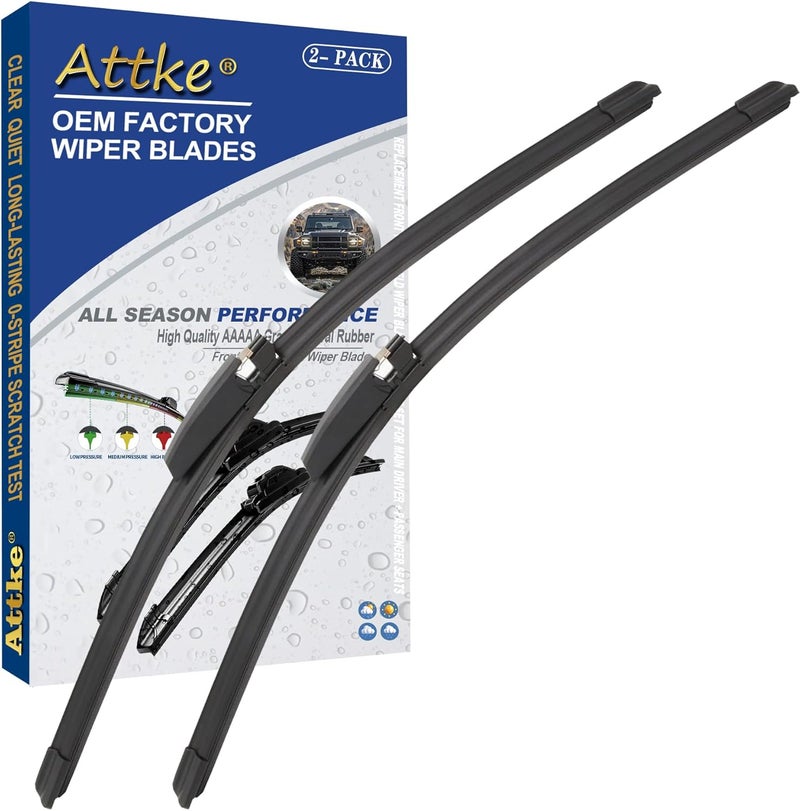 ATTKE Front Windshield Wiper Blades for Audi A4 S4 RS4 A6 S6 Audi Allroad 2002-2008 Genuine Replacement Wiper Blade Set 22"/22" (Set of 2) - Image 1