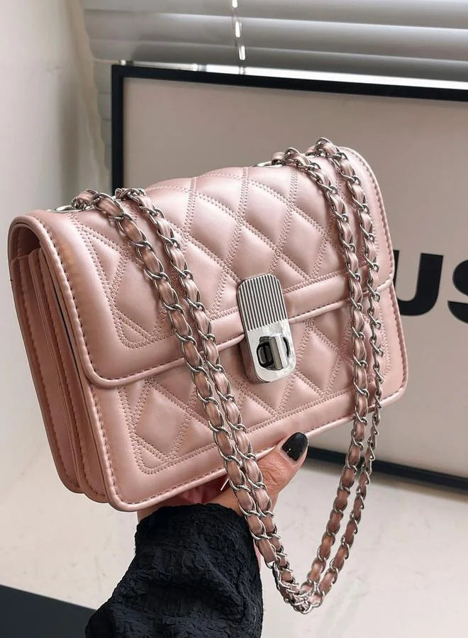 تايك تو Pink Quilted Crossbody Bag