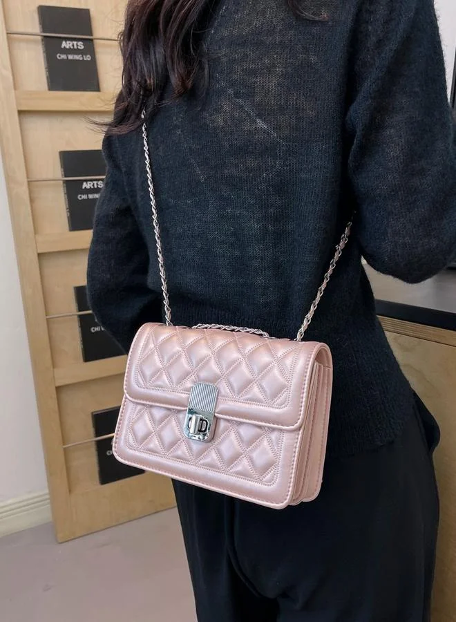 تايك تو Pink Quilted Crossbody Bag