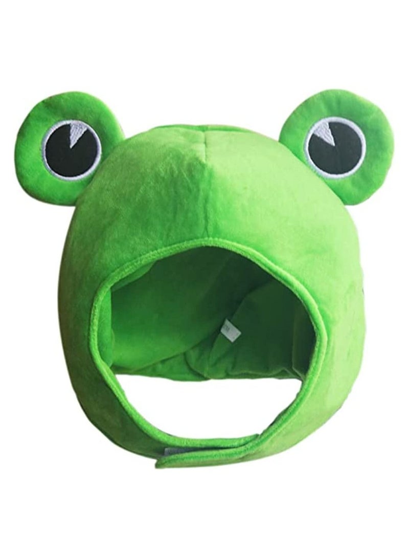 Y&D Frog Hat Head, Cute Plush Scarf Ears Winter Ski Full Headwear Novelty Party Dress Up Cosplay Costume, Green - Image 1