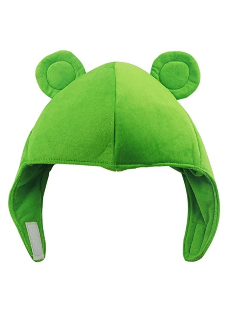 Y&D Frog Hat Head, Cute Plush Scarf Ears Winter Ski Full Headwear Novelty Party Dress Up Cosplay Costume, Green - Image 2