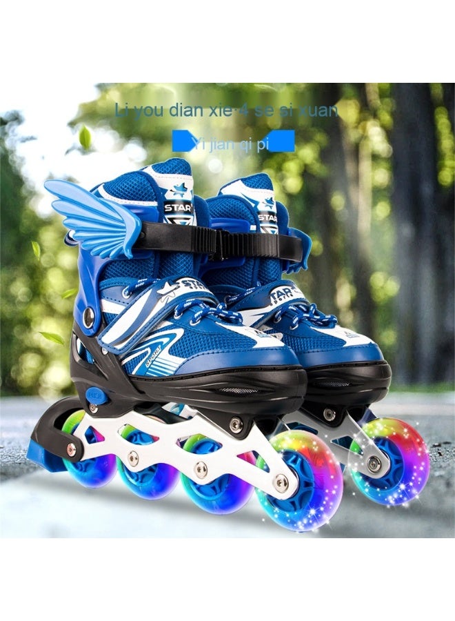 PU Wheels Perfect In-Line Skate Shoes With Classic Swept-Back Handlebars M (34-39) 