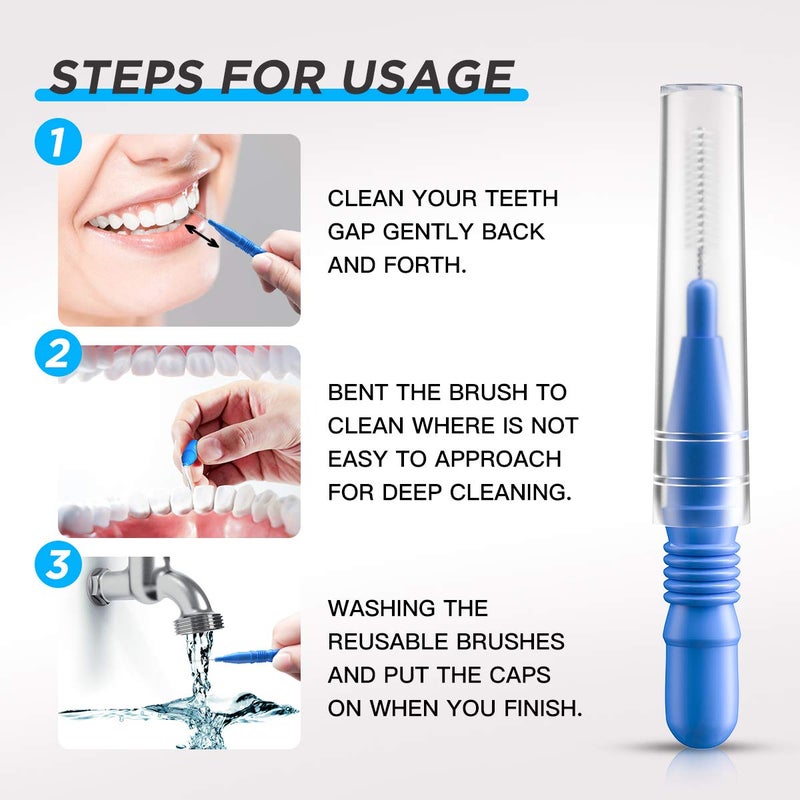 RAZOKO Interdental Brush, Flossing Head,Easy Use Tooth Cleaning Tool (1Pack(2.5mm/3mm)-88pcs) - Image 4