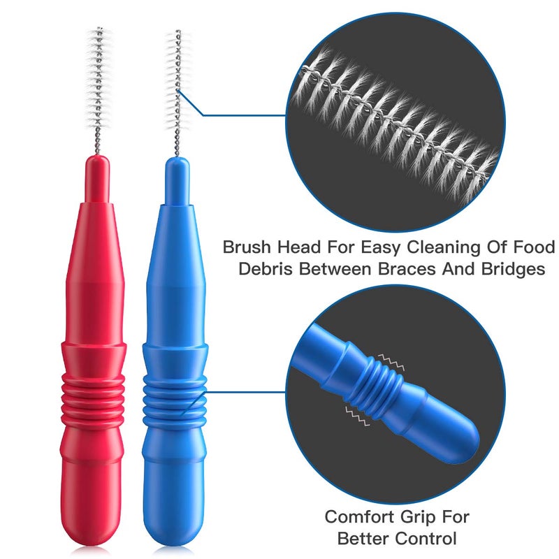 RAZOKO Interdental Brush, Flossing Head,Easy Use Tooth Cleaning Tool (1Pack(2.5mm/3mm)-88pcs) - Image 2