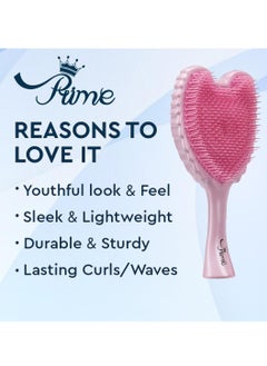 برايم مشط فرشاة الشعر Prime Wet Tangle Detangler للنساء - شعيرات وردية لامعة (تتضمن الحقيبة)  - Image 2