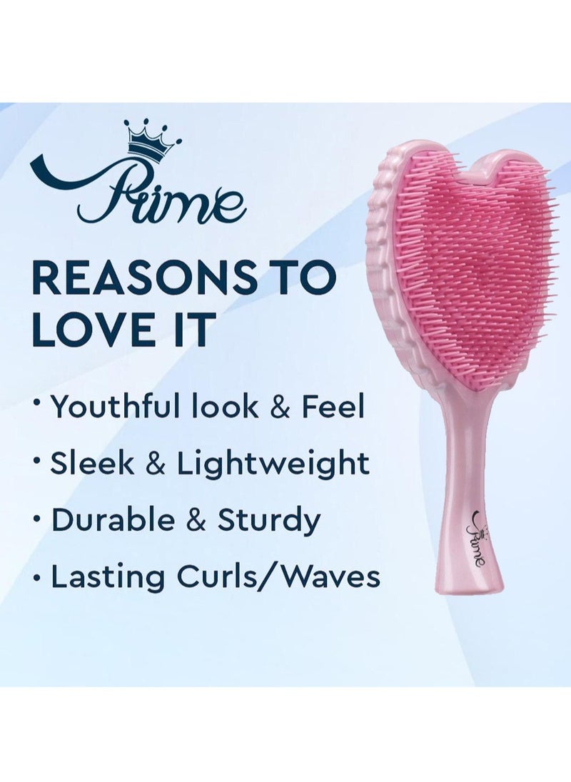Prime - Prime Wet Tangle Detangler Hairbrush comb for women-Gloss Pink Bristles (Pouch included) - Image 1