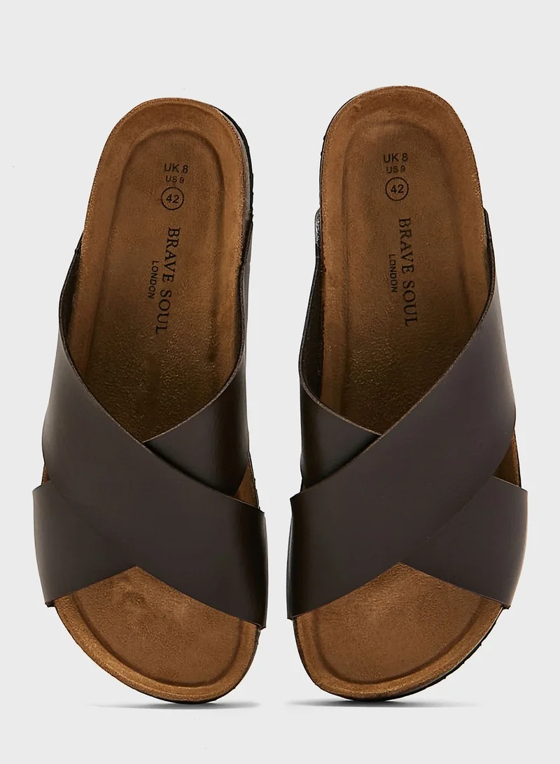 BRAVE SOUL Dawson Cross Strap Sandals