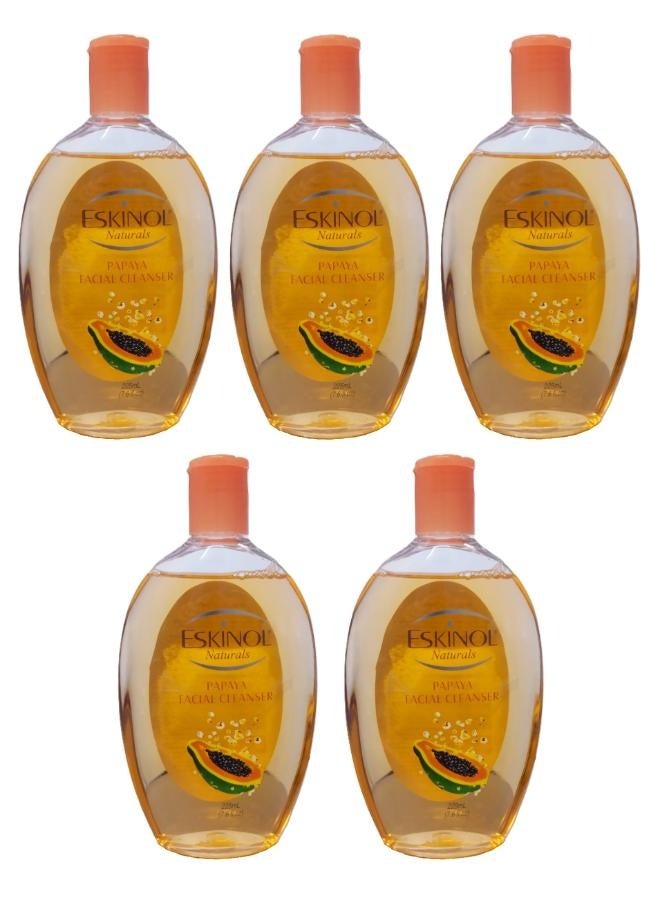 Eskinol 5Pcs facial cleanser with natural papaya extract, orange, 225 milliliters. - Image 1