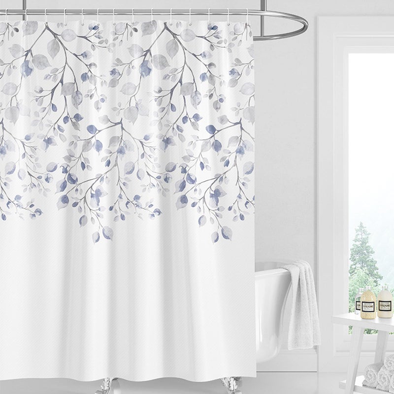 DEARARTBath Flower Shower Curtains 72W 72H inch Fabric Shower Curtain Set with Grommet and Hooks Water Resistant Waterproof Easy Care Machine Washable Easy Clear - Image 2