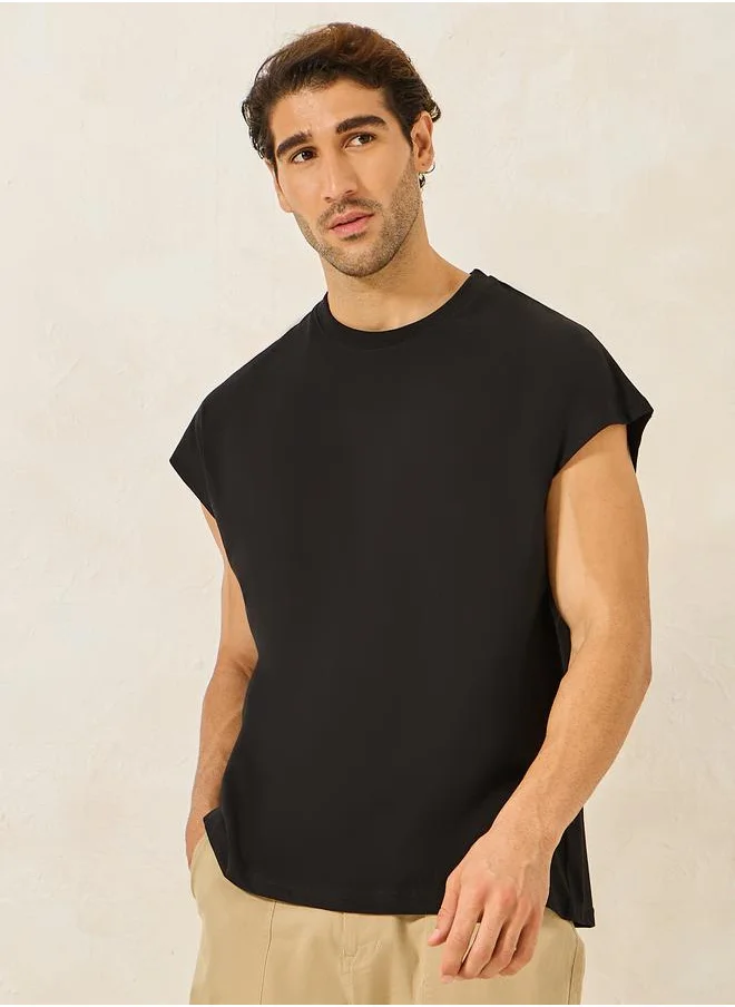 Styli Cap Sleeve Cotton Rich Oversized T-Shirt