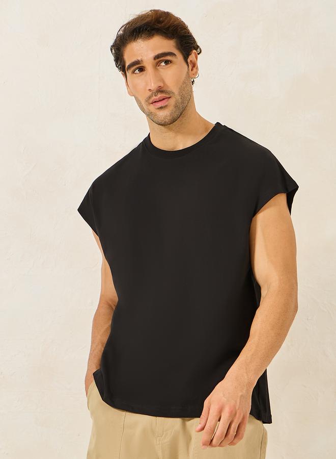 Styli Cap Sleeve Cotton Rich Oversized T-Shirt - Image 1