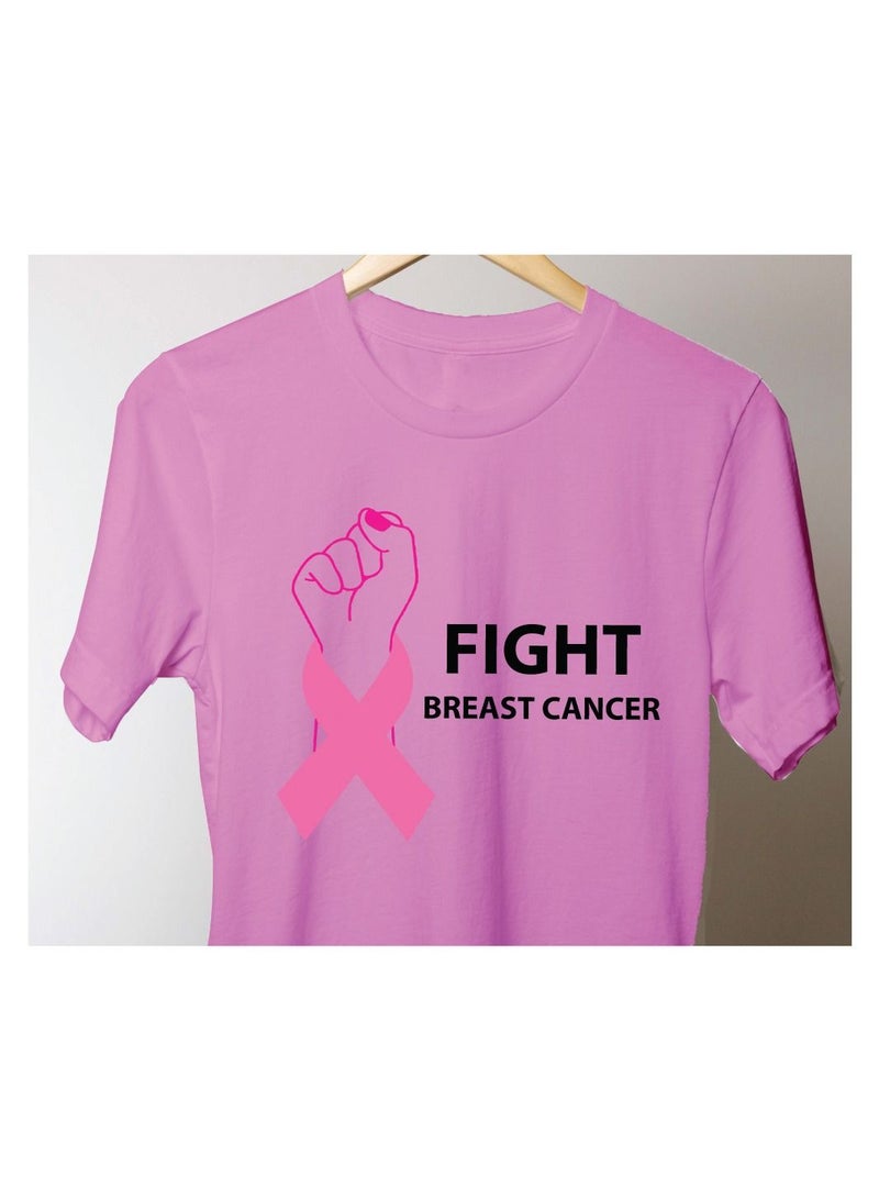 PRINTSHOP4ME October Month PinkCancer Awareness Round Neck Short Sleeve T-shirt Unisex  - Image 5