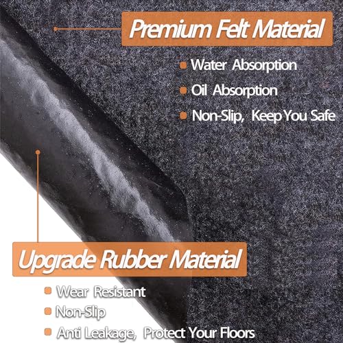Ahpuhtan 36 x 60 Inch Oil Spill Mat for Garage, Garage Floor Oil Change Mat for Driveway Under Car, Oil Pads Drip Leak Mat with Weather Backing, Reusable, Washable, Non Slip, Protects Floor - Image 5