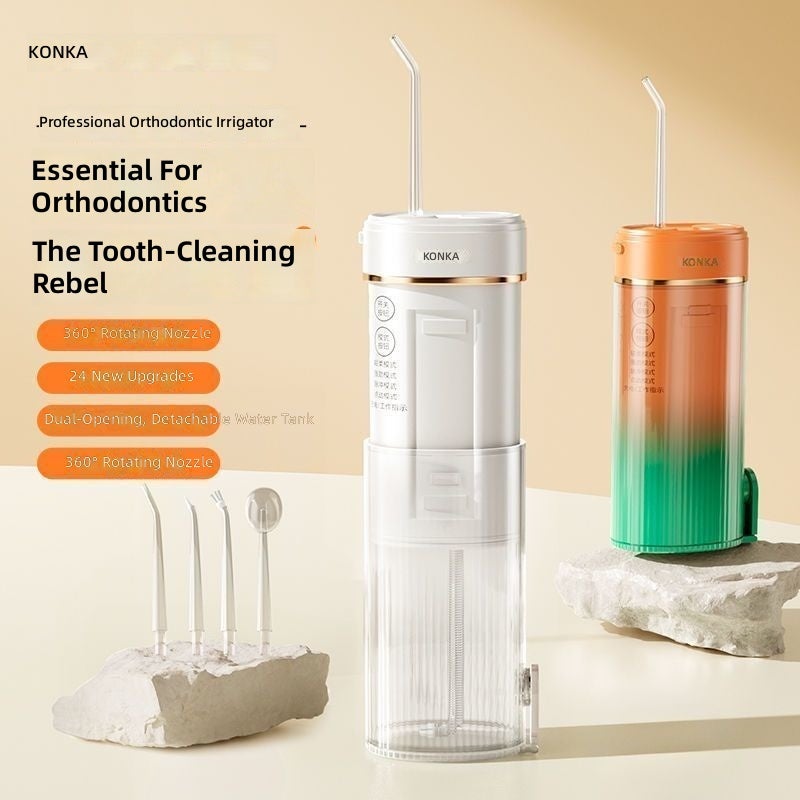 KONKA Portable Water Flosser, Oral Irrigator with Retractable Water Tank, 160mL, Rechargeable, High-Pressure Pulse Cleaning, Ideal for Braces and Daily Oral Care - Image 2
