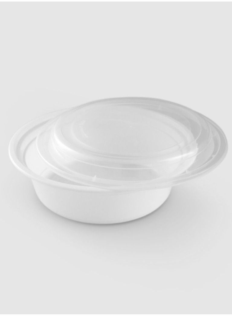 Disposable Round Microwave Container 16 OZ Clear  with Lid
