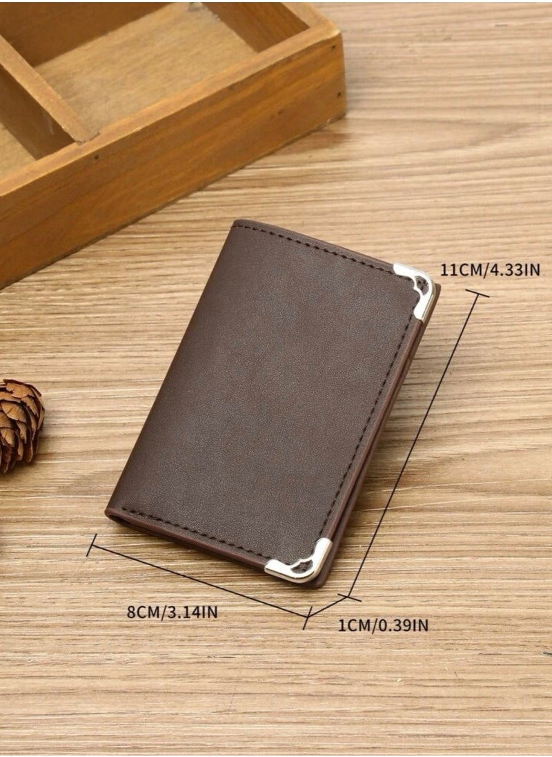 JewelryEveryday - Elegant Slim Classic Small Wallet For Men - Brown - Image 1