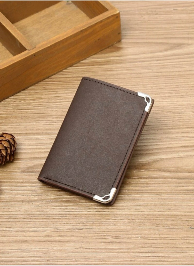 JewelryEveryday - Elegant Slim Classic Small Wallet For Men - Brown - Image 1