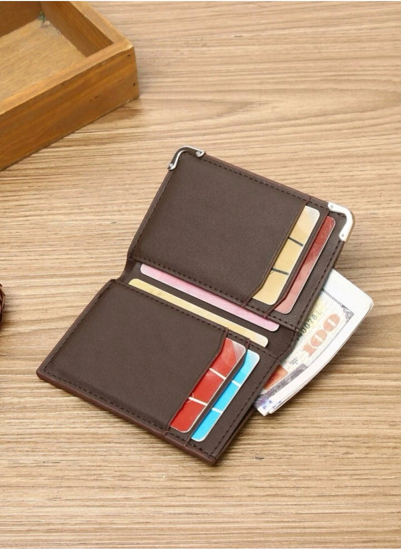 JewelryEveryday - Elegant Slim Classic Small Wallet For Men - Brown - Image 1