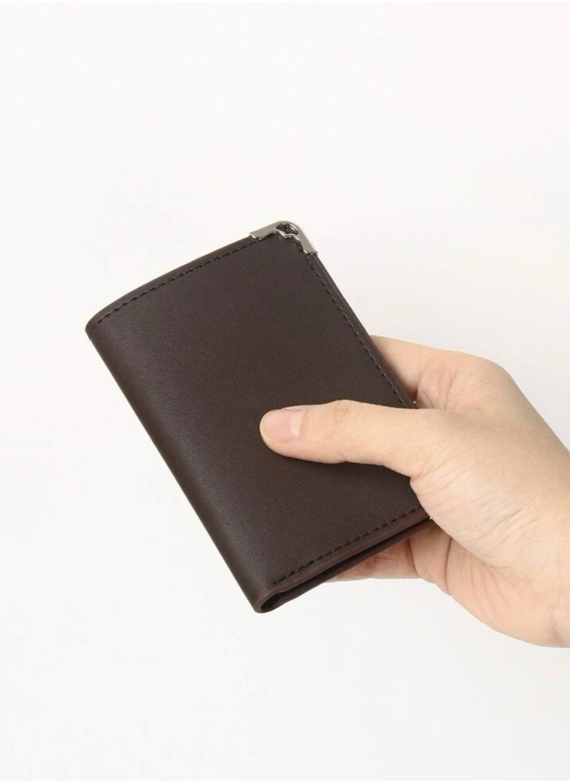 JewelryEveryday - Elegant Slim Classic Small Wallet For Men - Brown - Image 1