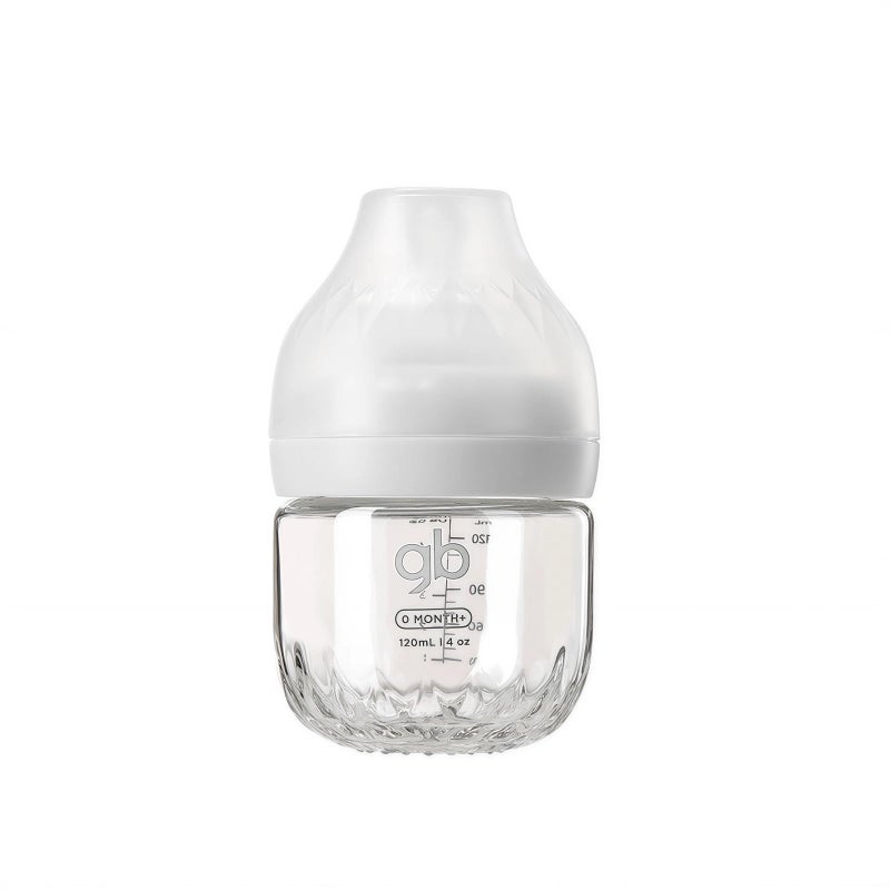 gb Platinum Series Glass Baby Bottle 4oz 120ml BPAFree AntiColic Silicone Pacifier Wide Neck HeatResistant Borosilicate Glass for 0 Months SSize Pacifier LeakProof Easy to Clean - Image 2