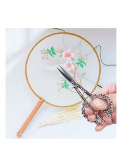 SYOSI 2 Pcs Eyebrow Scissors Vintage Stainless Steel Cuticle Precision Embroidery Scissors Beauty Grooming for Nail, Facial Hair, Eyebrow, Eyelash, Nose Hair, Moustache, Manicure Crochet Threading Tool  - Image 5
