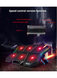 RGB Led Gaming Laptop Notebook Cooler - 6 Fans 7 Stage - Fan Speed Control - pzsku/Z86176E7F2983D3EFE118Z/45/_/1727706532/573331f0-4039-4cc3-8171-b7285be4c425