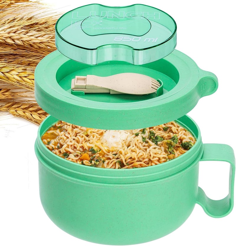 Ronanemon Unbreakable Microwave Soup Mugs with Lids and Handles,Microwave Ramen Bowl with Lid for Soup and Instant Noodles,Oatmeal, Gumbo, Salad,BPA Free - Image 1