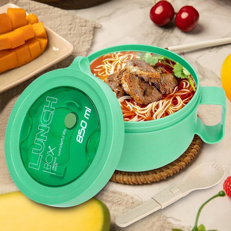 Ronanemon Unbreakable Microwave Soup Mugs with Lids and Handles,Microwave Ramen Bowl with Lid for Soup and Instant Noodles,Oatmeal, Gumbo, Salad,BPA Free - Image 2