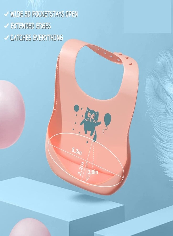 أوشا مريلة أطفال من السيليكون الناعم المقاوم للماء من AUSHA بتصميم لطيف، 6 فتحات، مناسبة للأطفال من عمر 0-6 سنوات (أزرق) - Image 2