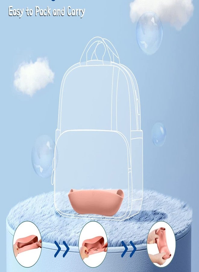 أوشا مريلة أطفال من السيليكون الناعم المقاوم للماء من AUSHA بتصميم لطيف، 6 فتحات، مناسبة للأطفال من عمر 0-6 سنوات (أزرق) - Image 3