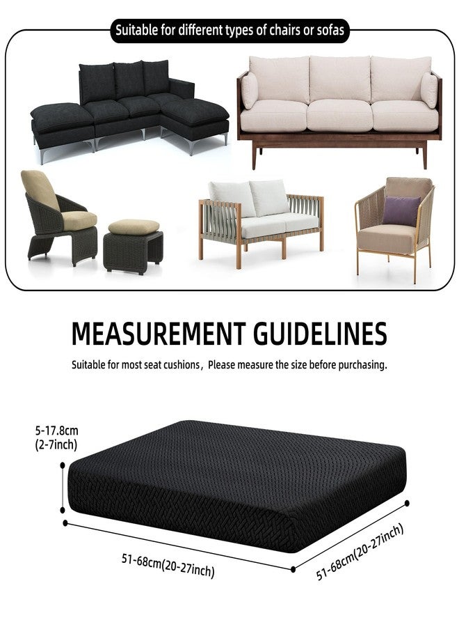 SUKAIKEQA Outdoor Cushion Covers Set,Waterproof Patio Furniture Couch Seat Slipcovers, Replacement for Sofa Sectional Chair(Cover，Only)（8PCS，Jacquard） Black01 - Image 2