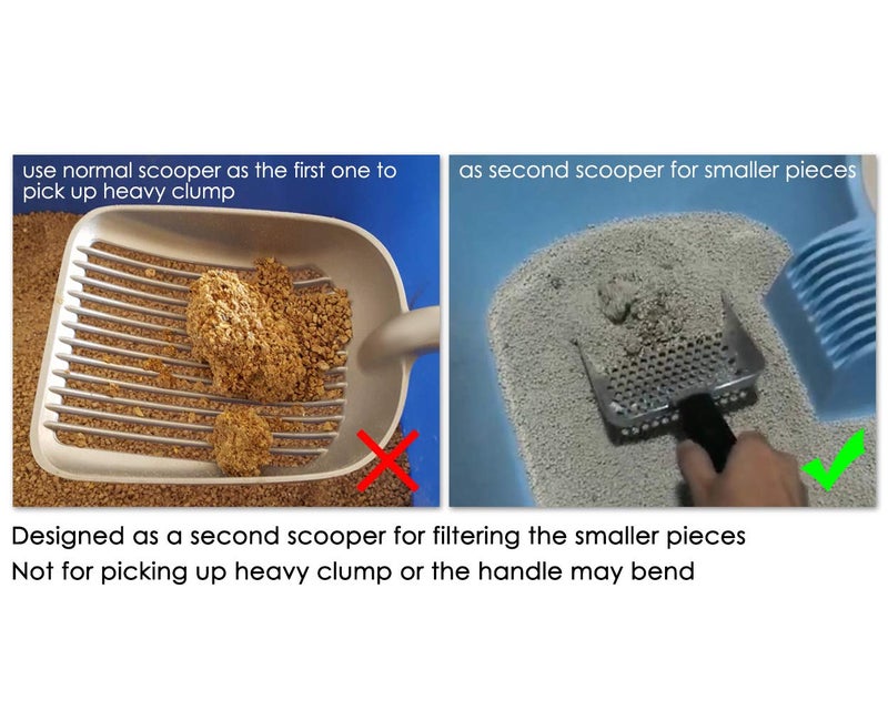 DS.DISTINCTIVE STYLE DS. DISTINCTIVE STYLE Cat Litter Scoop Deep Shovel Metal Sifter (Small Round Holes) - Image 3