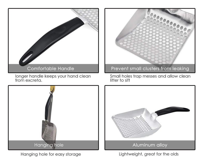 DS.DISTINCTIVE STYLE DS. DISTINCTIVE STYLE Cat Litter Scoop Deep Shovel Metal Sifter (Small Round Holes) - Image 4