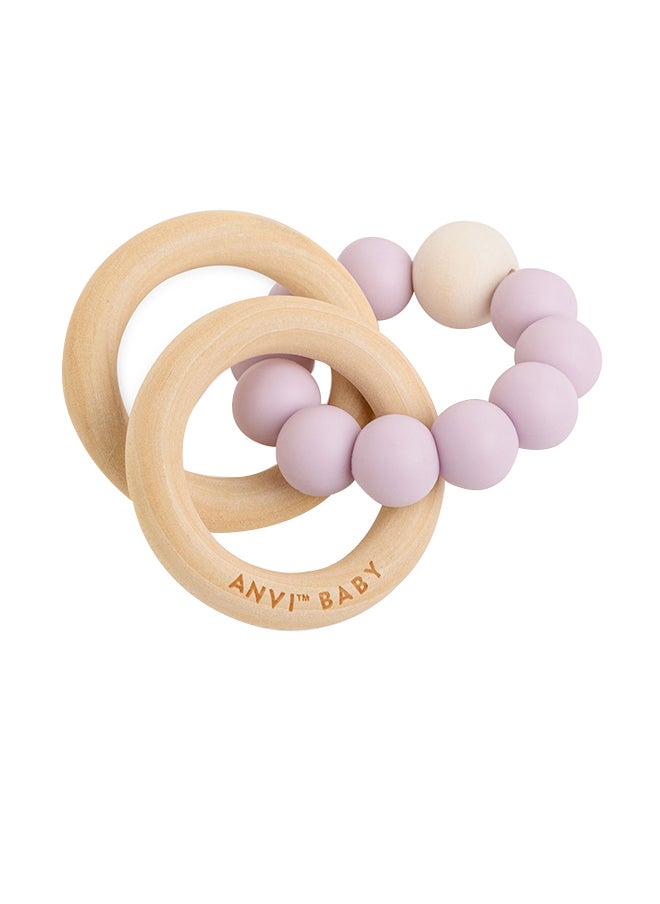 Anvi Baby Wood and Silicone Teether - Lavenders Blue 