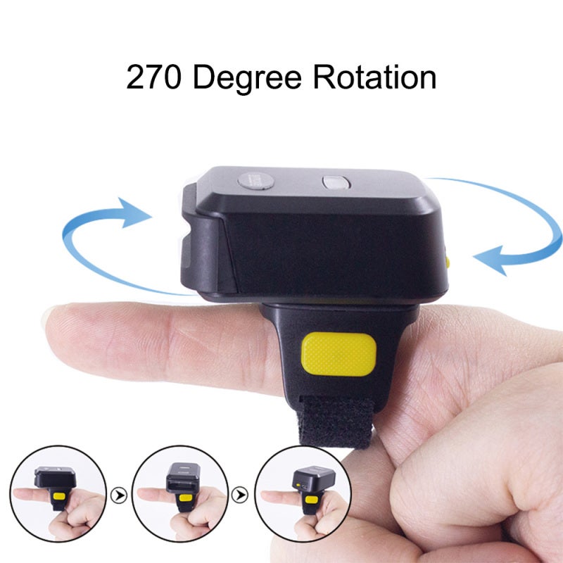1D Barcode Scanner: 3-In-1 BT, 2.4G, USB Connections, 330° Rotation Head, Wireless Barcode Scanner - Large 380mAh Battery, Offline Storage For 50000pcs, Finger Barcode Scanner For Library, Warehouse, - Image 3