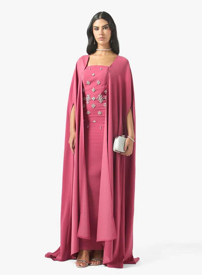Akadia Fashion  Two Pcs Crystal Cape Set for Women | Best Price UAE