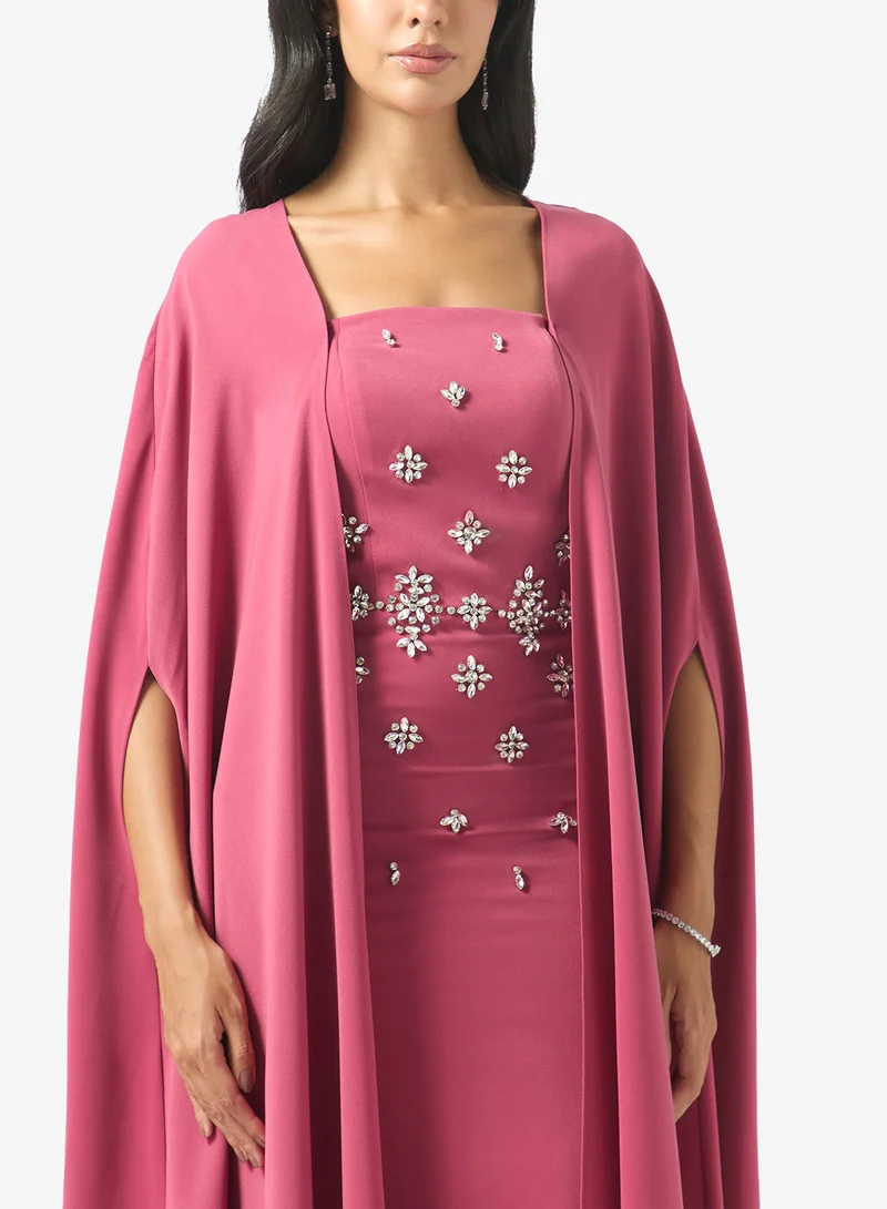 Akadia Fashion  Two Pcs Crystal Cape Set for Women | Best Price UAE