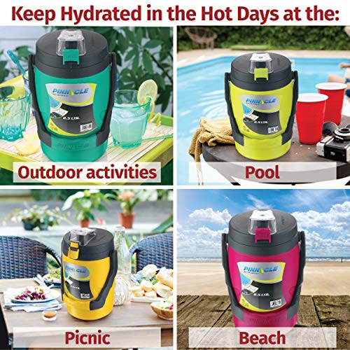 PINNACLE Reusable Insulated Water Jug – 85oz Leakproof Portable Water Jug – Insulated Water Jug with Spout – Insulated Half Gallon Water Bottle – Insulated Water Jug for Camping, Picnics, Hiking (Teal Green) - Image 4