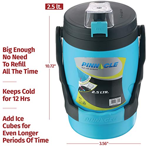 PINNACLE Reusable Insulated Water Jug – 85oz Leakproof Portable Water Jug – Insulated Water Jug with Spout – Insulated Half Gallon Water Bottle – Insulated Water Jug for Camping, Picnics, Hiking (Teal Green) - Image 3