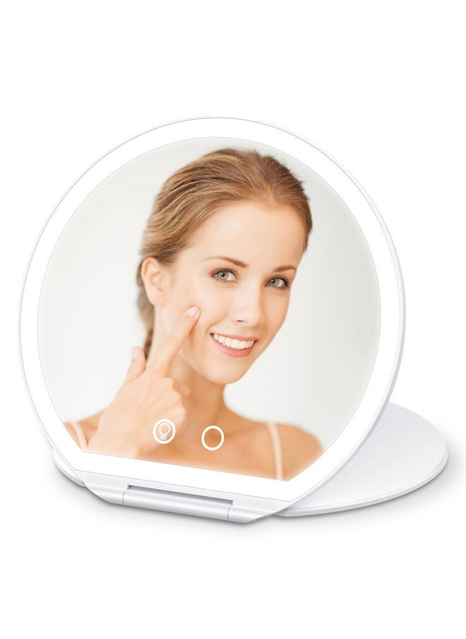 WEILY Makeup Mirror With Lights Travel Mirror With 3 Color Lighting And Dimmable Touch Screen Usb Rechargeable And 300° Rotating Lighted Makeup Mirror Gifts For Women  - Image 1