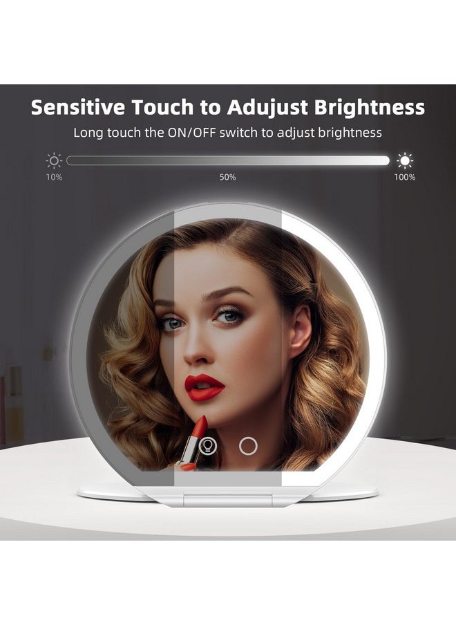 WEILY Makeup Mirror With Lights Travel Mirror With 3 Color Lighting And Dimmable Touch Screen Usb Rechargeable And 300° Rotating Lighted Makeup Mirror Gifts For Women  - Image 3