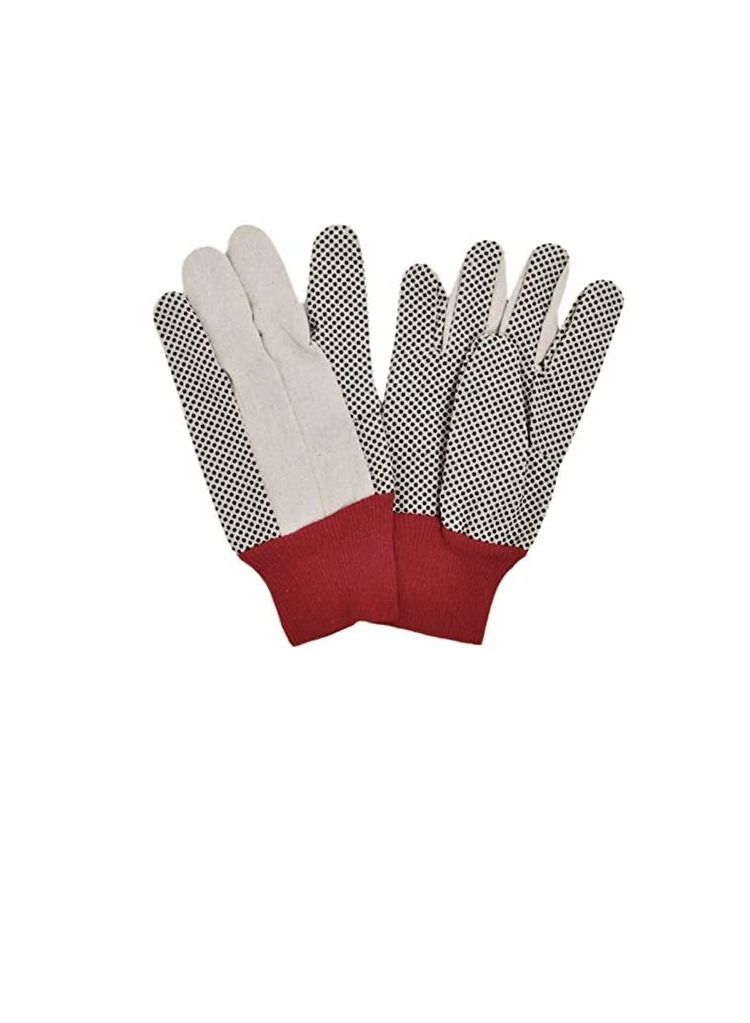 Drill Doted Cotton Gloves Knitted Glove Safety Dotted Grip Free Size 8OZ 1 Pair - Image 2