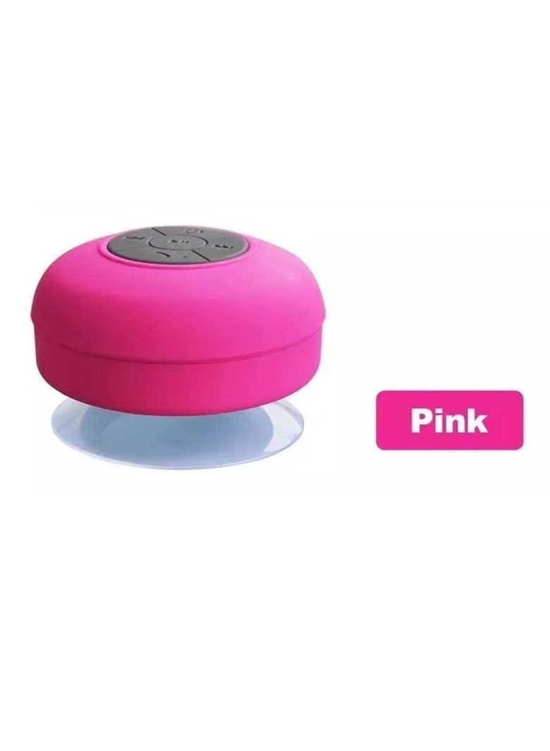AROAQ Bluetooth Shower Speaker, Waterproof Wireless Stereo and DSP Technology Speaker with Suction Cup, Durable Handsfree Portable Mini Speakerphone for Showers, (Pink) - Image 1