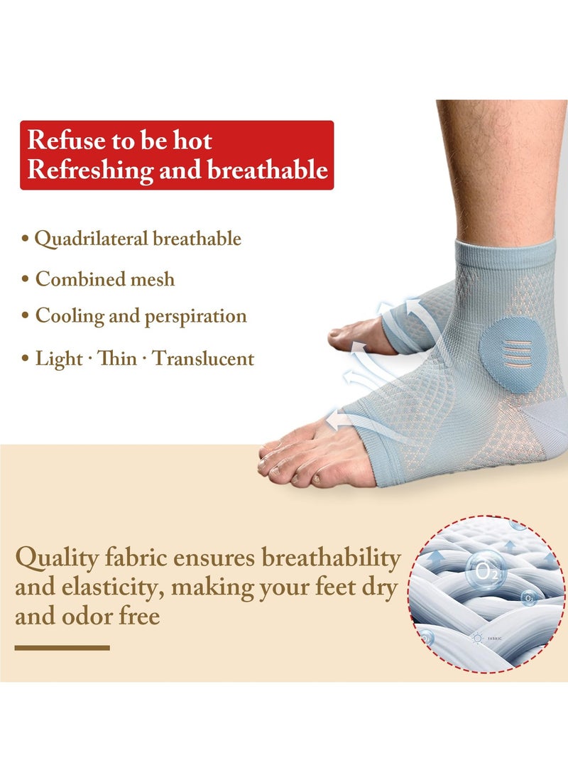 2 Pairs Dr. Sock Soothers - Compression Socks for Neuropathy & Plantar Fasciitis Relief - Anti-Fatigue Foot Sleeves for Men & Women, Size L (Blue) - Pain Relief Support - Image 5