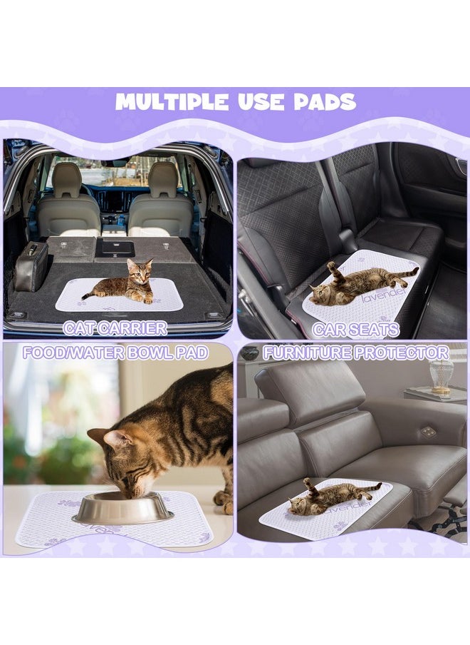 ROYALAY - 4 Pcs Washable Cat Pee Pads For Litter Box, Reusable Lavender Scented Waterproof Pet Pee Pads With Heavy Absorbency, NonSlip Puppy Pads Potty Training Pads For Whelping,Potty,Training,Playpen - Image 1