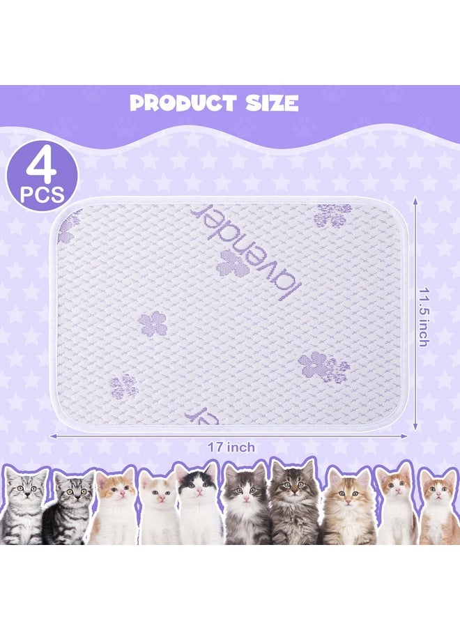 ROYALAY - 4 Pcs Washable Cat Pee Pads For Litter Box, Reusable Lavender Scented Waterproof Pet Pee Pads With Heavy Absorbency, NonSlip Puppy Pads Potty Training Pads For Whelping,Potty,Training,Playpen - Image 1