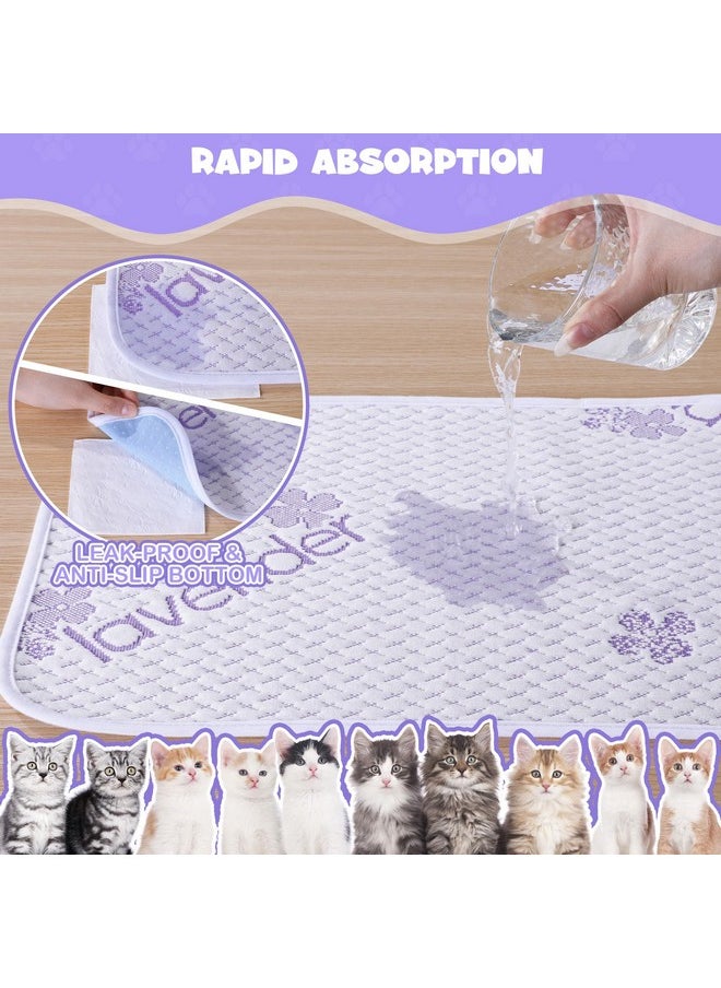 ROYALAY - 4 Pcs Washable Cat Pee Pads For Litter Box, Reusable Lavender Scented Waterproof Pet Pee Pads With Heavy Absorbency, NonSlip Puppy Pads Potty Training Pads For Whelping,Potty,Training,Playpen - Image 1