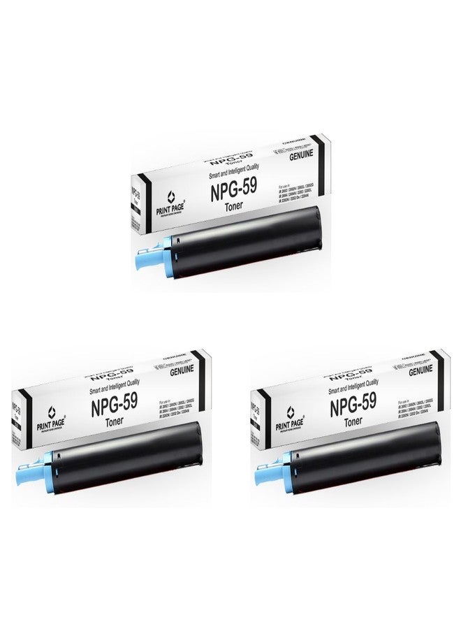 Print Page NPG-59 Toner Cartridge Compatible for Printers IR 2002, 2002N, 2002L, 2002G, 2004, 2004N, 2202, 2202L, 2202N, 2202Dn, 2204N, 2206, 2006N, 2224N (Set of 3) - Image 1