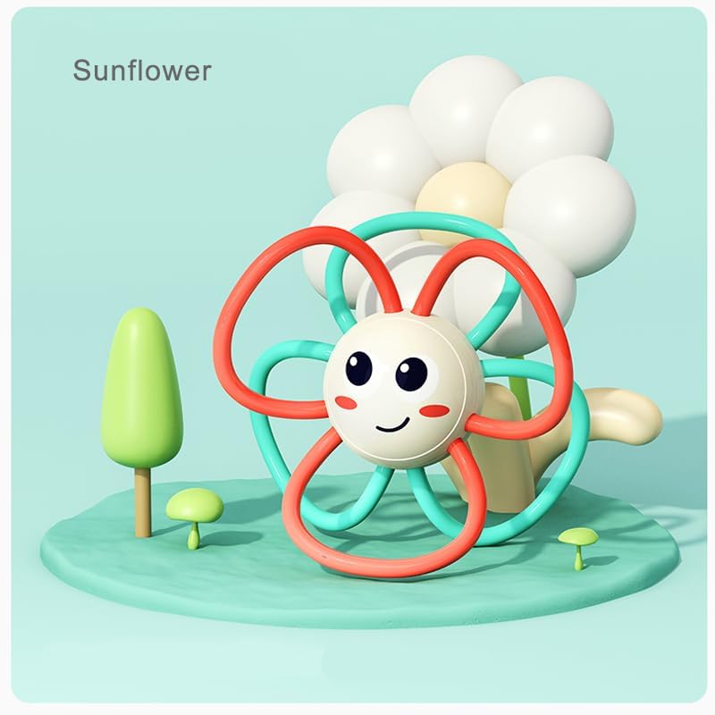 HOLA Sunflower Orchestra Rattle Baby Teether Activity Toy, Teething Relief, Easy to Grasp, Fine Motor Skills, Bright Colors, Sensory Toys, Baby Toys, Baby Teether, Baby Rattle, Animal Rattle 3M+ - Image 2